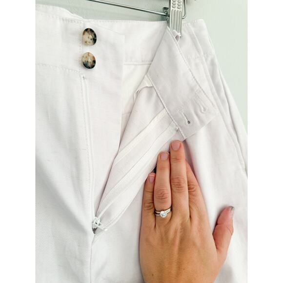 Madewell | NWT The Drapey Twill Pleated Short in White | Sz 2 - Picture 5 of 10